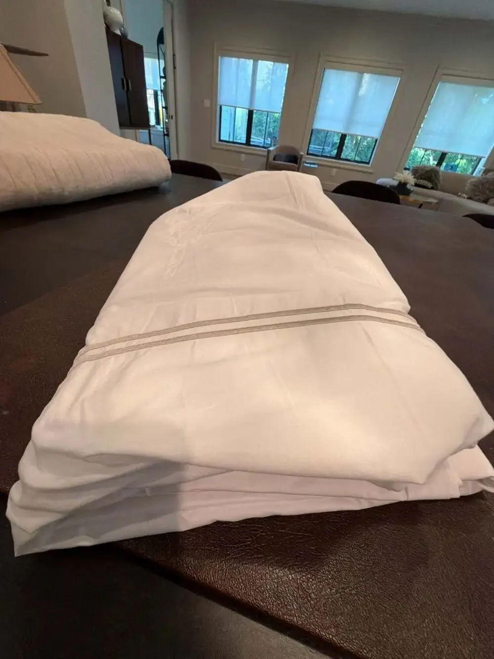 Quince Organic Crisp Percale Embellished King / Cal. King Duvet Cover Sham Set